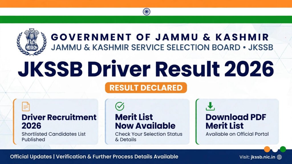 JKSSB Driver Result 2026