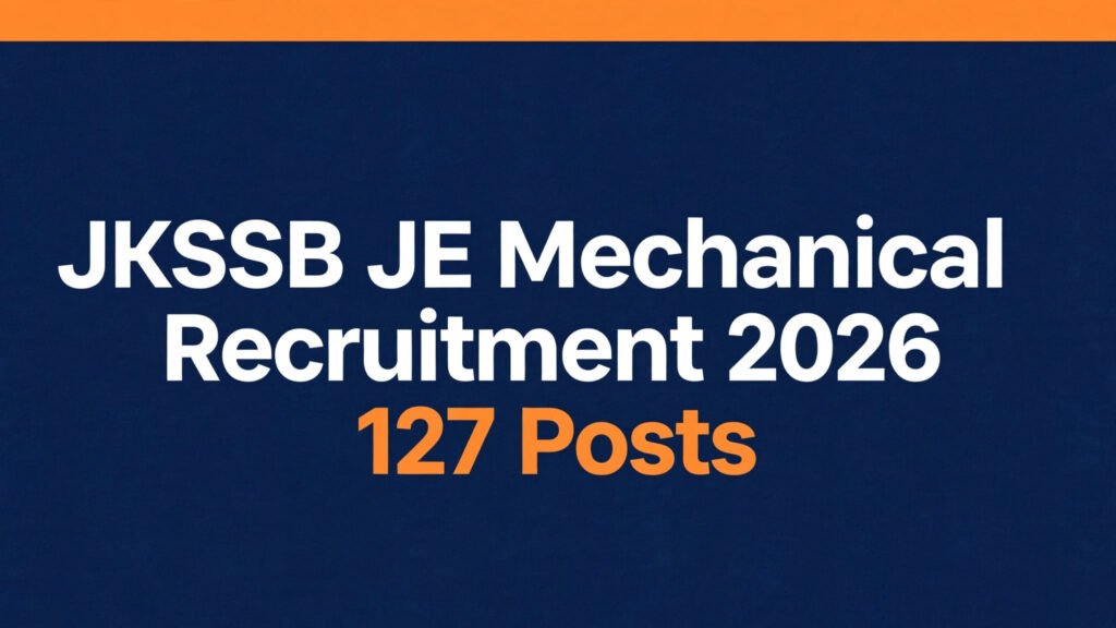 JKSSB JE Mechanical Recruitment 2026