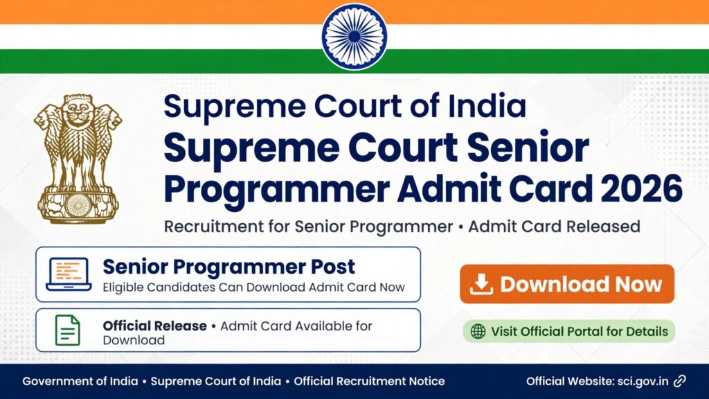 Supreme Court Senior Programmer Admit Card 2026