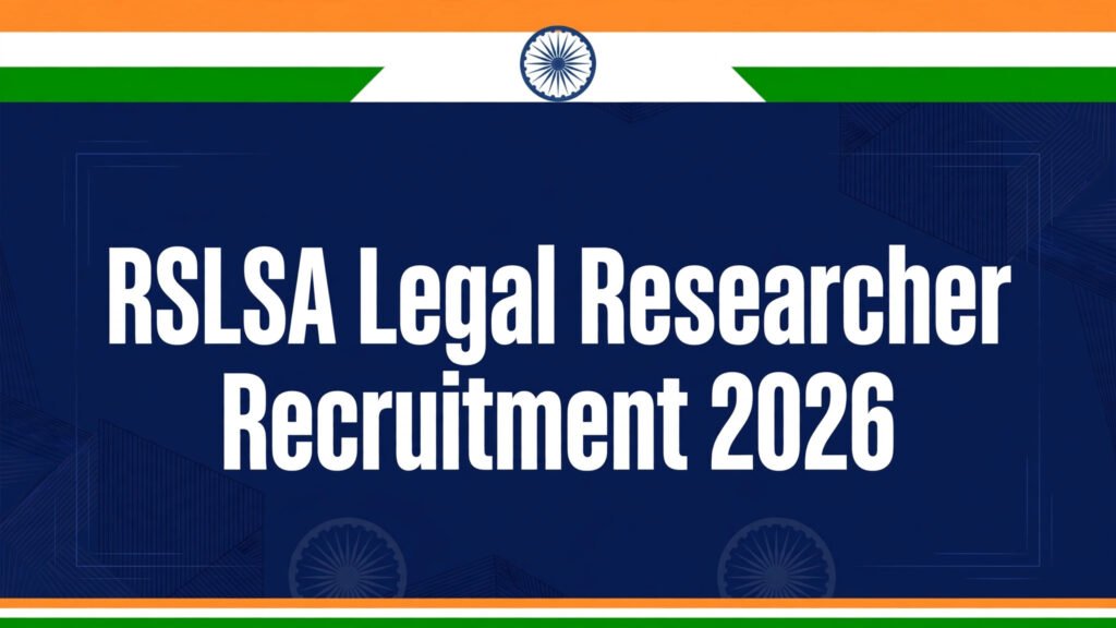 RSLSA Legal Researcher Recruitment 2026